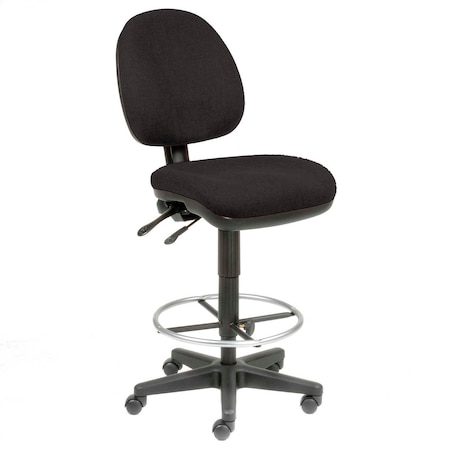 Global Industrial Task Stool - 360° Footrest Without Arms - Black 808659BK